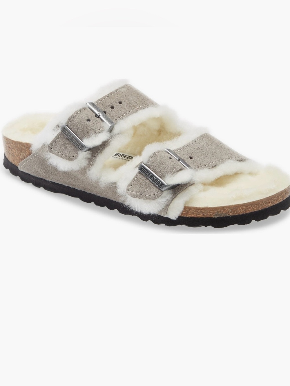Women’s Birkenstock Arizona Shearling Sandal - Stone Suede 39